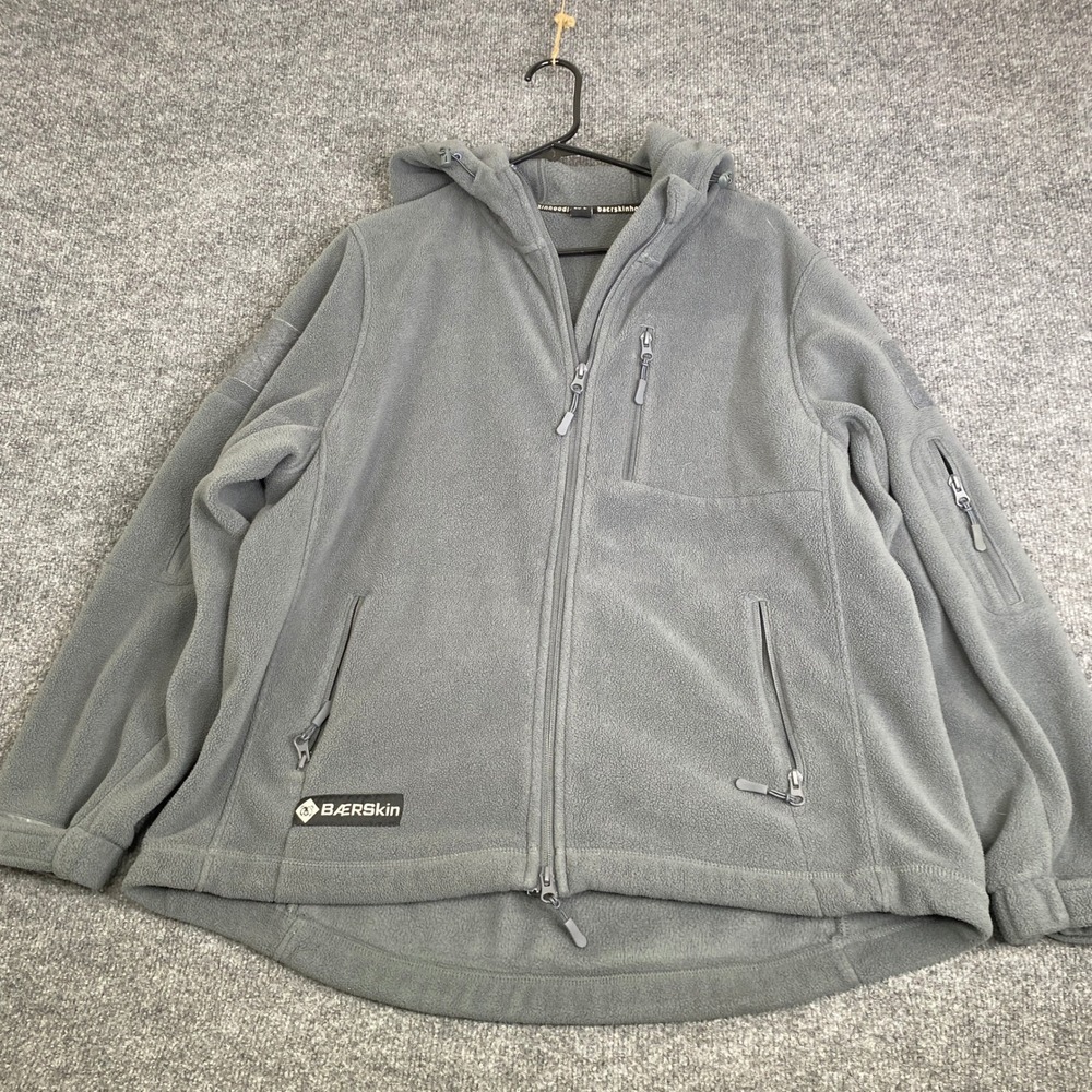 Baerskin Tactical Hoodie Mens Large Gray Fleece Full Zip Jacket 1380903